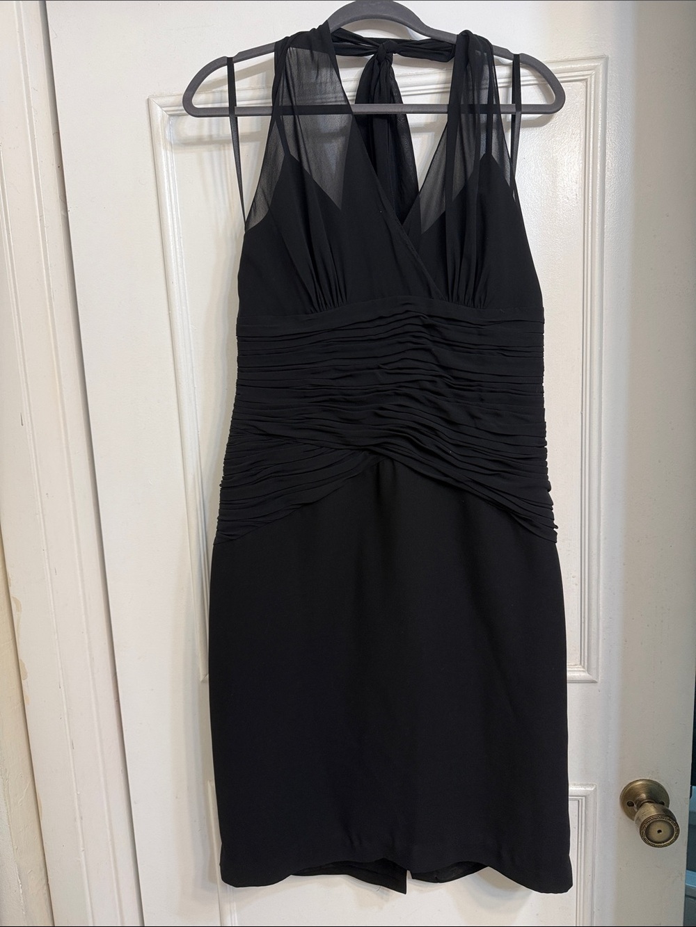 Ralph Lauren One-Shoulder Black Ruched Evening Dress